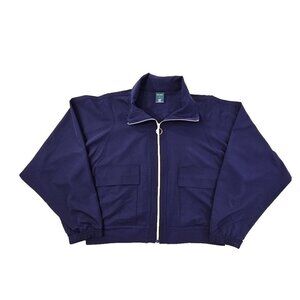 Tek Gear Women's XL Navy Blue Long Sleeve Full-Zip Chore Jacket Old Money EUC LN